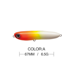 1PCS 67MM 6.5G Pencil stick popper Floating Fishing Lure Artificial Hard Bait Saltwater Quality Professional Tackle