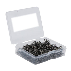 50-100pcs/Box Stainless Steel Fishing Snap Clip Hook Connector Rolling Accessories Fish Tool