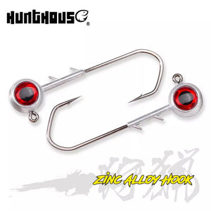 Fishing soft plastic jig Hooks With Red 3d Eyes 5g 7g 10g 14g Zinc Alloy Head