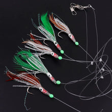 Load image into Gallery viewer, Fishing bait jig Lure Set Artificial Silicone soft squid skirt Luminous Bead