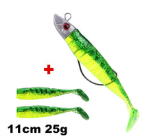 Load image into Gallery viewer, 1 Set 7.6g/14g/15g/25g Jig Head hook Fishing Lure Minnow Wobblers Silicone Soft Baits Tackle