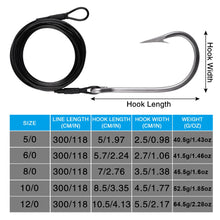 Load image into Gallery viewer, Big game Fishing Hooks Tuna Jig Nylon Coated Cable Steel Wire Leader Shark