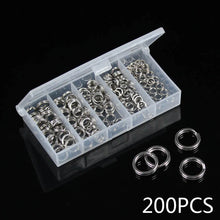 Load image into Gallery viewer, 200pcs/set Fishing Split Rings Stainless Steel Double Loop Connectors