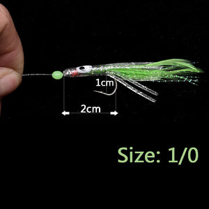 Fishing bait jig Lure Set Artificial Silicone soft squid skirt Luminous Bead