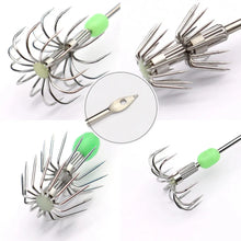 Load image into Gallery viewer, 10pcs Double-Layer Umbrella Squid jig Hooks pilchard rig Tackle