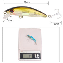 Load image into Gallery viewer, 1Pcs 3D Eyes Luminous Minnow light up Fishing Lures 7cm 11.5g Jig Sinking  Wobblers Hard Bait Artificial Crankbait Night Fishing