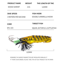 Load image into Gallery viewer, Luminous Bait Squid fishing Hook Wood Shrimp Lures Soft Jigs Silicone with sound