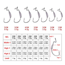 Load image into Gallery viewer, 5x Weedless Fishing hooks Soft Lure Bait Texas Rig 1/0-5/0# with Lock Pin