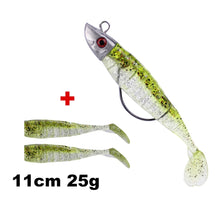 Load image into Gallery viewer, 1 Set 7.6g/14g/15g/25g Jig Head hook Fishing Lure Minnow Wobblers Silicone Soft Baits Tackle