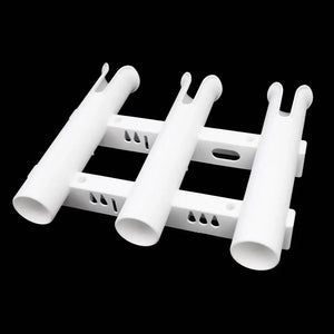 3 Tubes Link White  Plastic Fishing Rod Racks Holder Socket for Boat Marine