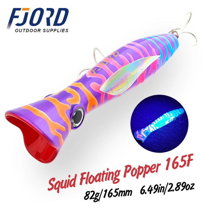 Poppers Sea surface Fishing Lure 165mm 82g Floating big Hard Bait Z Shaped