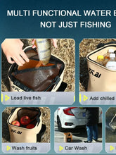 Load image into Gallery viewer, 8L/13L Foldable Fishing Bucket Outdoor live tank Fish Bucket Large Capacity