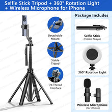 Load image into Gallery viewer, Tripod Smartphone Light Camera Stand Wireless Bluetooth Selfie Stick bracket