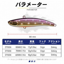 Load image into Gallery viewer, D1 VIB Fishing Lures 80mm 17g Long Casting Rattlin Hard Bait Sinking Artificial Vibration vib lure