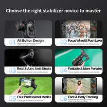 Load image into Gallery viewer, 3-Axis Handheld Gimbal Stabilizer Fill Light for iPhone Android Face Tracking