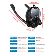 Load image into Gallery viewer, Snorkelling Mask Double Tube Silicone Full Dry Diving Adult Swimming Goggles