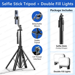 Tripod Smartphone Light Camera Stand Wireless Bluetooth Selfie Stick bracket