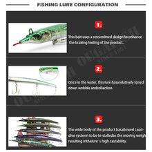 Load image into Gallery viewer, Pencil gar hard plastic fishing Lure 55g 183mm Sinking swim bait