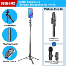 Load image into Gallery viewer, 1750mm Wireless Selfie Stick Tripod Stand Foldable Monopod Led Light Smartphones