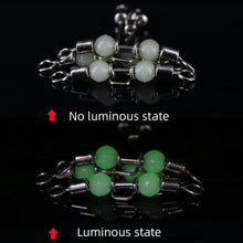 Load image into Gallery viewer, 10pcs 3 way Luminous beads T-shape Rolling Swivel Fishing Connector