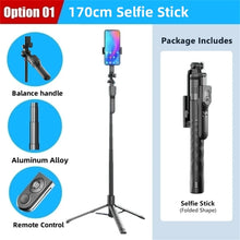 Load image into Gallery viewer, 1750mm Wireless Selfie Stick Tripod Stand Foldable Monopod Led Light Smartphones