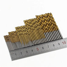 Load image into Gallery viewer, 50pc Titanium Plated Twist Drill Set 1-3mm Small Drill Bit Tool DIY Woodwork
