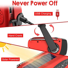 Load image into Gallery viewer, Solar Hand Crank Powered charger Camping Light With AM/FM Radio Outdoor USB