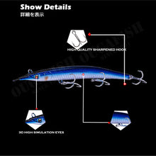 Load image into Gallery viewer, Pencil gar hard plastic fishing Lure 55g 183mm Sinking swim bait