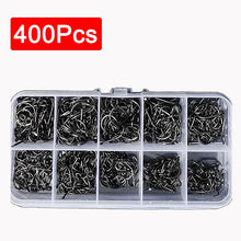 Load image into Gallery viewer, Carbon Steel Fishing Hooks 400Pcs Offset Set Saltwater and Freshwater 10 Sizes