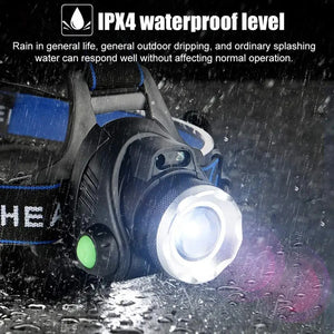 Rechargeable Headlamp Headlight Motion Sensor Led light Lantern Fishing Camping