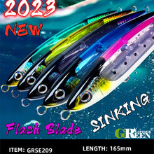 Load image into Gallery viewer, Sea Fishing Lure Stick bait Pencil Lure Top Water 165mm 70g GT Flash Blade