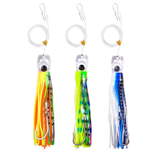 3PCS Trolling Skirt Tuna Lures 68G/108G Fishing Saltwater Lures for Rigged Hooks Big Game Leader