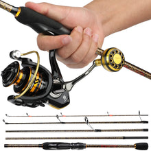 Load image into Gallery viewer, 1.8m 2.1m 2.4m Fishing spin Rod reel traveller Combo 5 section Portable Set