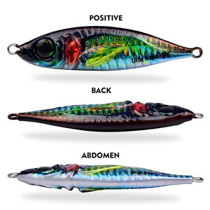 1PCS Sea Fishing Jigs Bait 7g-80g Metal Jigging knife Lure slimy looking Sinking life like 3d eye