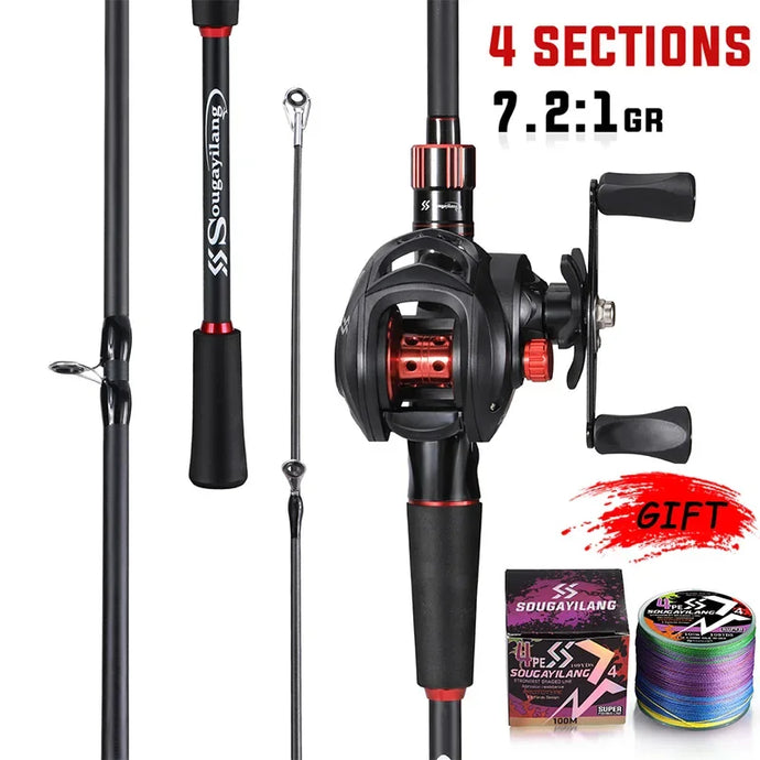 Fishing Rod Reel Combo 1.8~2.1m Carbon Fibre Bait casting Max Drag 10kg