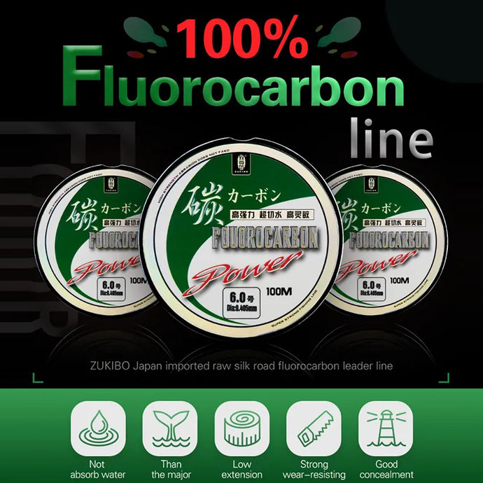 100% Fluorocarbon Fishing Line Japanese Imported Carbon Fibre Monofilament