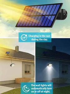 Solar Light Outdoor Waterproof with Motion Sensor Floodlight Remote Control