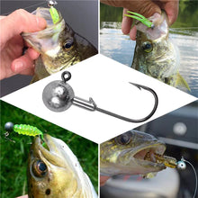 Load image into Gallery viewer, Jig Heads fishing hook set for soft plastic lures Round ball head 1g-10g