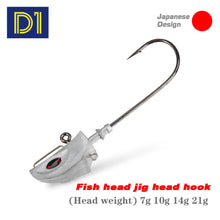 Load image into Gallery viewer, Fishing jig Head Hooks 7g10g14g21g Barbed With Spoon Spinner Soft lure Fishing