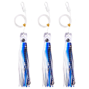 3PCS Trolling Skirt Tuna Lures 68G/108G Fishing Saltwater Lures for Rigged Hooks Big Game Leader