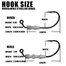 Load image into Gallery viewer, 5pcs Fishing Weighted Worm Hooks For Soft Plastics Lures, Jig Head Hooks Barbed