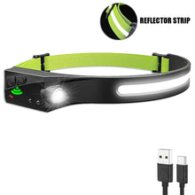 Load image into Gallery viewer, USB Rechargeable LED Sensor Headlamp XPE+COB Headlight Torch Light fishing