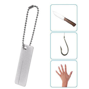 Fishing Hook Sharpener Portable Diamond Stone Tools Knife Whetstone Keychain  Fishing Accessories