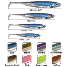 Load image into Gallery viewer, 5/6pcs Fishing Soft Plastic Lures Silicone Bait Paddle Tail Shad Swimbaits