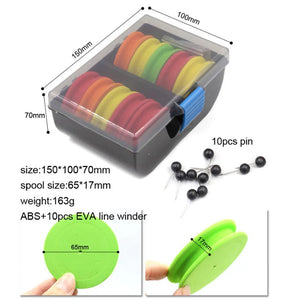 20 Pcs Box EVA Foam Spools Fishing Rig Winders Line Leader Wire Board Hook