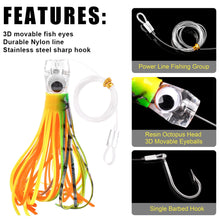 Load image into Gallery viewer, 3PCS Trolling Skirt Tuna Lures 68G/108G Fishing Saltwater Lures for Rigged Hooks Big Game Leader