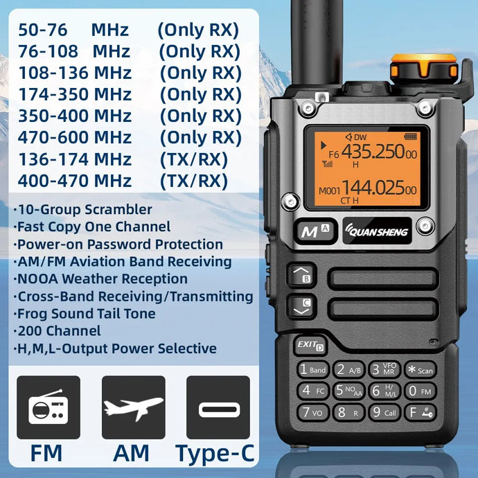 UV K5 Walkie Talkie Portable AmFm Two Way Radio Wireless Set Long Range Receiver