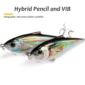 Top Water Floating 20g 9cm Pencil Lure 12g 7.5cm VIB Rattle Steel Ball Wobbler
