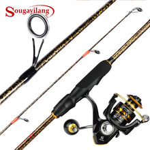 Load image into Gallery viewer, 1.8m 2.1m 2.4m Fishing spin Rod reel traveller Combo 5 section Portable Set