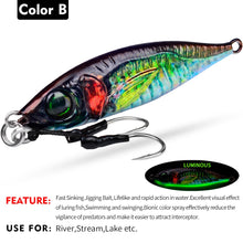 Load image into Gallery viewer, 1PCS Sea Fishing Jigs Bait 7g-80g Metal Jigging knife Lure slimy looking Sinking life like 3d eye